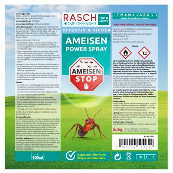 Rasch Home Defender - Ameisen Power Spray | Effektive und sichere Bekämpfung von Ameisen und Anderen Insekten | Ameisenspray gegen Ameisen und Ameisennester | 400 ml
