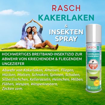 Rasch Home Defender - Kakerlaken Power Spray | Effektive, gezielte und sichere Bekämpfung von Kakerlaken | Kakerlakenspray für Wohnräume | 400 ml