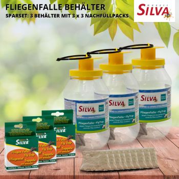 Fliegenfalle Behälter Outdoor - Monitoring Sparset: 3 Behälter mit 3 x 3 Ersatzködern von Silva