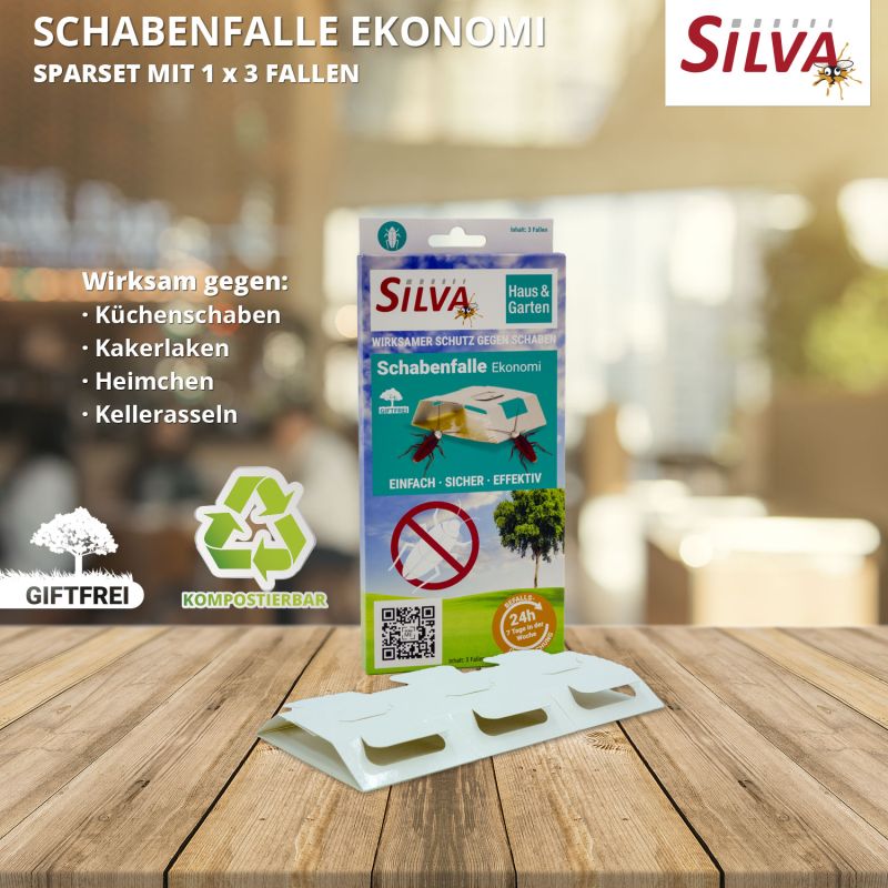 Schabenfalle Ekonomi - 18er Sparpaket - sichere & effektive Monitoring Klebefalle von Silva