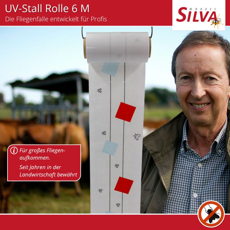 Fliegenfalle für Agrar- und Landwirtschaft - UV-Stall Rolle 6 m x 10 cm