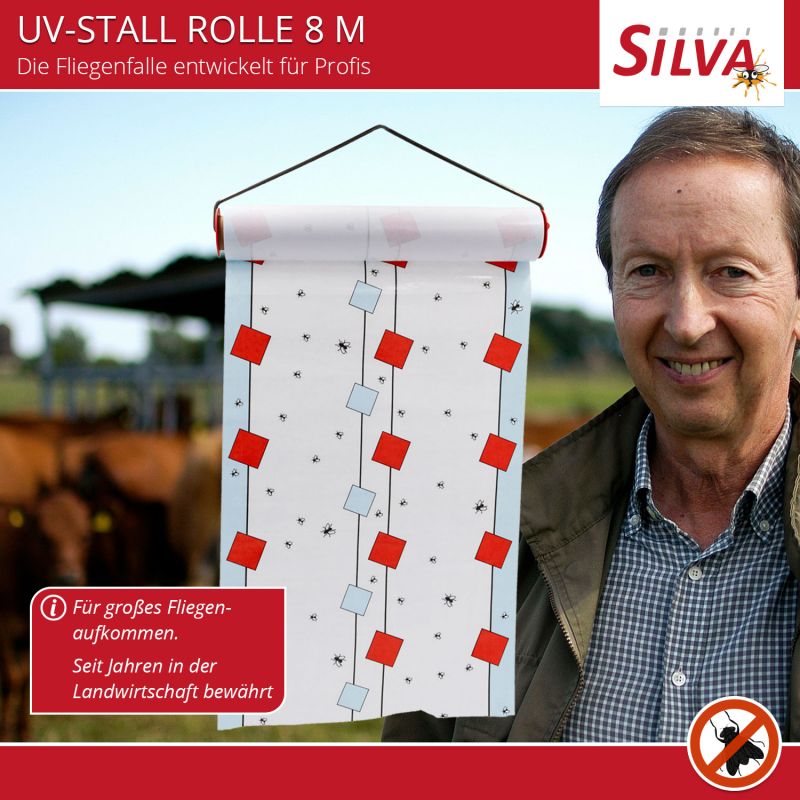 Fliegenfalle für Agrar- und Landwirtschaft - UV-Stall Rolle 8 m x 30 cm