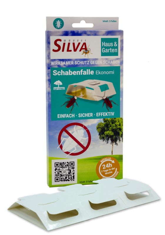 SILVA Schabenfalle-Ekonomi 3er Sparpaket - sichere & effektive Monitoring Klebefalle von Silva